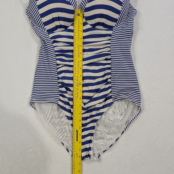 Torrid Nautical Stripe One Piece Swimsuit Blue White Size Estimate 1X - Picture 8 of 8